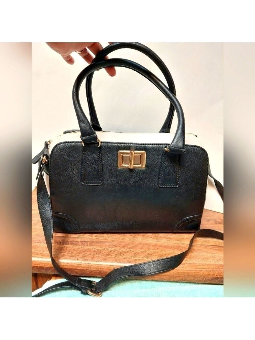 Aldo Black & White Satchel Bag